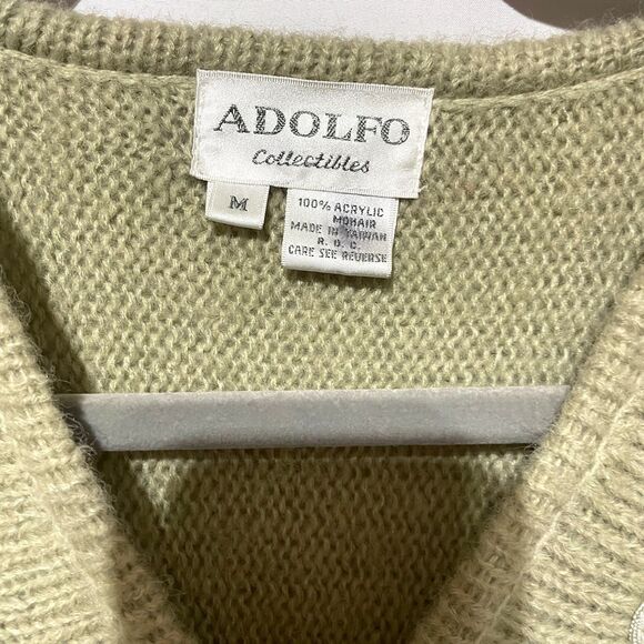 Vintage Adolfo Cream Western Floral Embroidery Dolman Sleeve Sweater - Picture 5 of 13